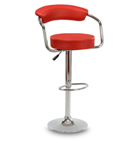 Îlot de cuisine moderne, tabouret de bar en cuir rouge haut de gamme avec pédale