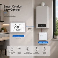 Termostato Inalámbrico Digital Programable con Pantalla LCD para Hogar Inteligente WIFI Toupwell, ABS 230V, Control Remoto por PC a través de Teléfono Móvil