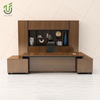 Bureau de direction haut de gamme IULTRA avec armoire de rangement intégrée pour bureau d'entreprise ou de télétravail