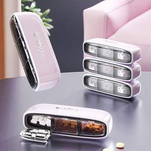 Echu – boîte à pilules portable, mini distributeur de médicaments, boîte de rangement en forme de croissant de lune, de qualité alimentaire, pour usage quotidien - Product Image 4