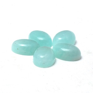 Piedras preciosas sueltas de amazonita natural al por mayor, cabujón ovalado de color aguamarina, Parte posterior plana, tamaños 3x5mm-20x30mm para la fabricación de joyas - Product Image 2