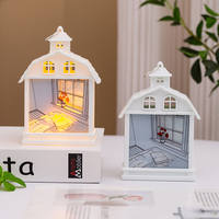 Adorable lampe de table moderne en forme de maison LED blanc chaud à piles veilleuse pour la décoration intérieure
