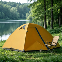 Abri de Montagne Léger et Pliable pour Deux Personnes, Double Couche, en Nylon Enduit de Silicone, Imperméable aux Fortes Pluies, Haute Altitude