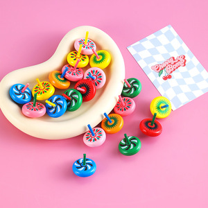 Toupie en bois de couleur arc-en-ciel pour enfants, jouet anti-stress unisexe, âge 5 à 7 ans - Product Image 3