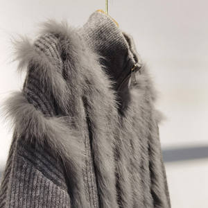 Kış balıkçı yaka sıcak örgü kazak fermuarlar kadın tilki kürk ile kazak kırpılmış - Product Image 4