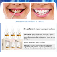 HUNMUI 1% AHA Ampoule Dentifrice Gel dentaire blanchissant à l'acide de fruits pour le nettoyage en profondeur Enlèvement des dents jaunes Haleine fraîche Oral Home