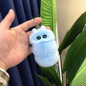 Porte-clés et pendentifs de sac à main en forme de chenille en fourrure pelucheuse avec pompon, cadeau de Noël pour fête - Product Image 3