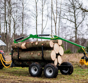 Remorques à grumes à essence forestières en bois avec grappin Remorque à grumes pour bois de ferme ATV avec grue - Product Image 4
