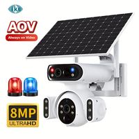 Caméra de sécurité sans fil UboxPro Solar 8MP CMOS double PIR 4G SIM, 2 objectifs, vision nocturne 4K, audio bidirectionnel 360°, alarme de mouvement