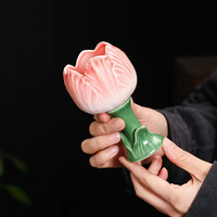 Porte-bougie en céramique en forme de tulipe, bougie parfumée longue durée et support, idéal pour offrir en cadeau, parfum d'intérieur