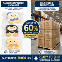 Peluche douce de 8 pouces, motif canard et pingouin, jouet en peluche, prix pour machine d'arcade de centre commercial, fournisseur direct d'usine, marchandises en stock