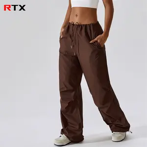 Pantaloni da Jogging in tessuto da donna tuta sportiva Casual con coulisse pantaloni a vita media pantaloni Cargo da allenamento larghi