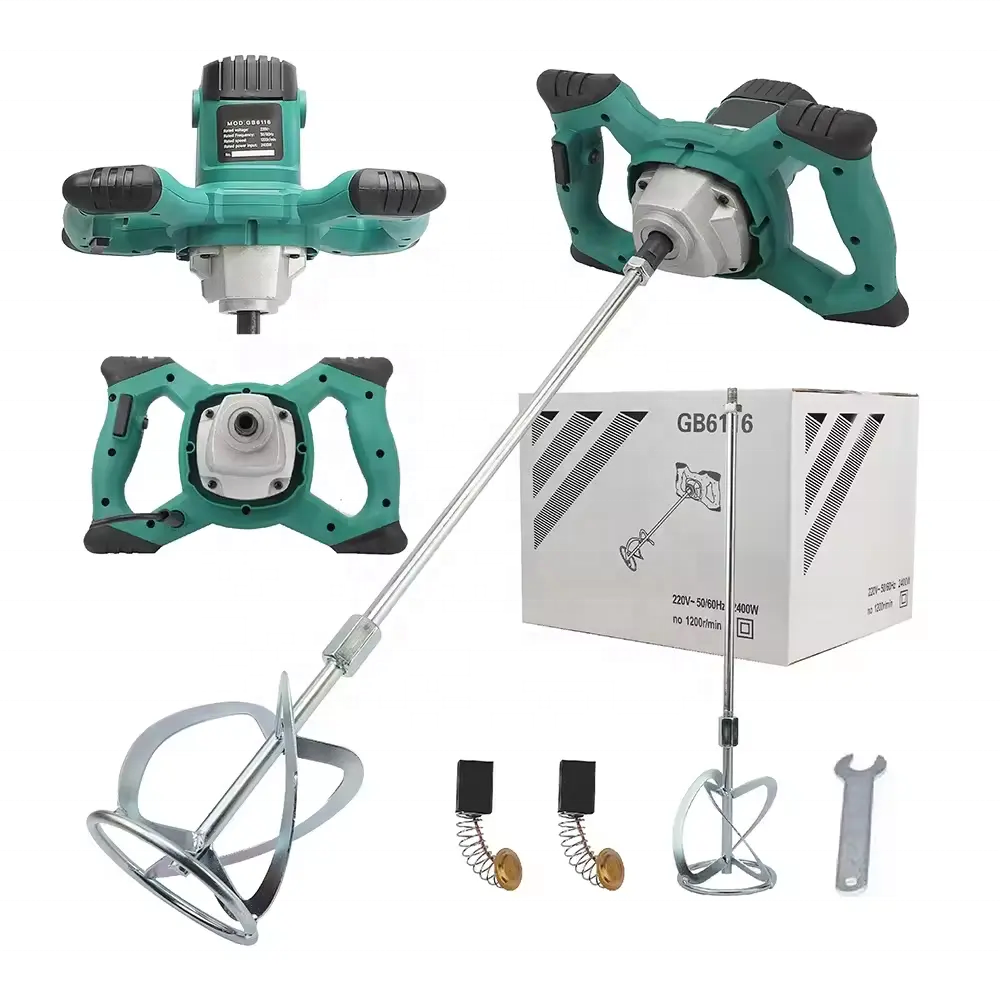 Portable Electric Mixer Handheld Putty Powder Mixer 6-speed Adjustable Cement Paint Mixer