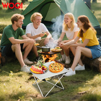 Table à manger rectangulaire pliable en aluminium portable WOQI, mobilier d'extérieur réglable pour le camping, la plage, la villa, l'hôpital