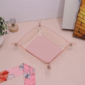 Custom6 Colors PVC <b>Desk</b> Tray Organizer <b>Foldable</b> Single Tier Storage for Dice Coins Jewelry Keys - Product Image 5