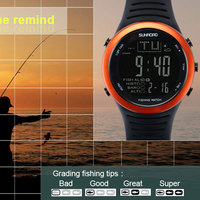 Jam Tangan Olahraga Memancing Ramah Lingkungan Sunroad ABS Stopwatch Penghitung Mundur Altimeter Barometer Termometer Digital Pria IP67