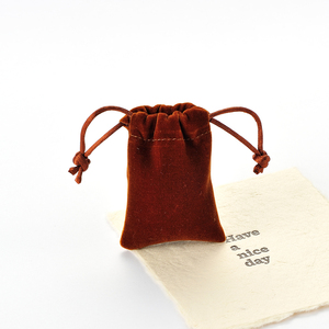 Luxury Jewelry Packaging Bags Necklaces Jewelry Suede Drawstring Pouch with Drawstring Rope - Product Image 4