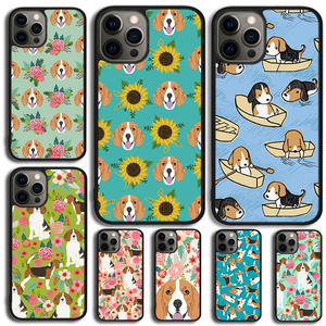 Funda de teléfono <span class=keywords><strong>Beagle</strong></span> Floral Dog para iPhone 15 16 14 XR XS 11 12 13 <span class=keywords><strong>Mini</strong></span> Pro MAX Plus Coque - Product Image 1
