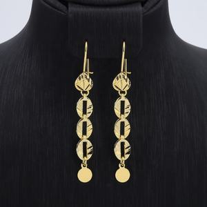 Boucles d'oreilles pendantes plaquées or 24 carats pour femmes, design de créateur, en laiton, prix de gros JXX - Product Image 2
