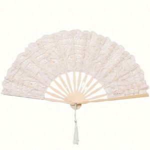 Abanicos Plegables de Plástico con Diseño de Dragón y Borlas, Bordado Chino de Alta Calidad, 27 cm de Largo, Recuerdo de Boda, Multicolor - Product Image 5