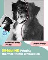 Phomemo Printer stiker Mini portabel M02S, Printer foto Mini nirkabel portabel 300dpi termal