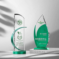 Nouveau trophée de cristal K9 imprimé en marbre de qualité supérieure cadeau créatif de la Nature verte pour les événements annuels d'entreprise honneurs de l'école d'équipe