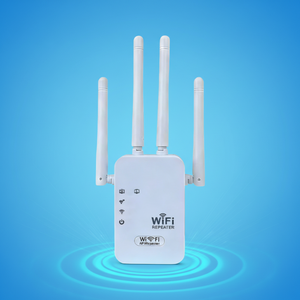 Répéteur <span class=keywords><strong>WiFi</strong></span> Blanc Compatible 802.11ac Double Bande 1200Mbps 4 Antennes <span class=keywords><strong>Amplificateur</strong></span> Réseau Longue Portée Couverture 100-120m² - Product Image 1
