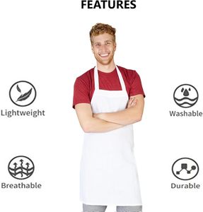 Delantales Lisos con Logotipo Personalizado para <span class=keywords><strong>Mujer</strong></span> con 2 Bolsillos, <span class=keywords><strong>Delantal</strong></span> <span class=keywords><strong>de</strong></span> Chef Negro para Cocina, Restaurante, Barbacoa, <span class=keywords><strong>Limpieza</strong></span> - Product Image 4