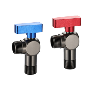 Válvula de Ángulo de Latón con Rosca Macho de 1/2 Pulgada, Cromada o Color Gunmetal, para Fontanería de Lavabos OEM - Product Image 1