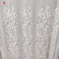 Fleur Style Européen Blanc Brodé Floral Sheer Polyester Tissu Tulle Rideau Pour Salon Chambre Cuisine Fenêtre