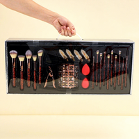 Ensemble de 24 pinceaux de maquillage Glitz and Glam avec strass, style professionnel, vente en gros, pinceaux de maquillage de luxe avec boîte cadeau