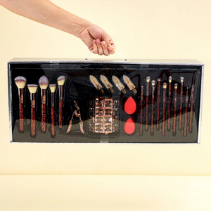 Juego de 24 <span class=keywords><strong>Brochas</strong></span> de Maquillaje con Pedrería Glitz and Glam, Estilo Profesional, <span class=keywords><strong>Brochas</strong></span> de Maquillaje de Lujo al por Mayor con Caja de Regalo - Product Image 1