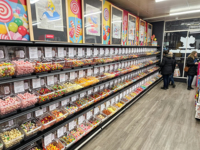 Étagères de supermarché Ecobox en fer pour fruits à coque en vrac, présentoir alimentaire, distributeur, bacs à bonbons avec cuillère, présentoir de bonbons à piocher pour magasin