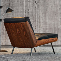 Canapé individuel DaiKi, fauteuil de loisir, accoudoir design, villa, balcon, salon, cuir véritable, meubles de maison italiens personnalisés, légers