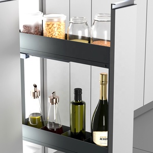 Modern 2-Tier 150mm Pull-Out <b>Unit</b> for Kitchen <b>Storage</b> Soft Close Slide Bottle Rack for In-Cabinet Metal Plate Base Cabinet 02.2A - Product Image 4