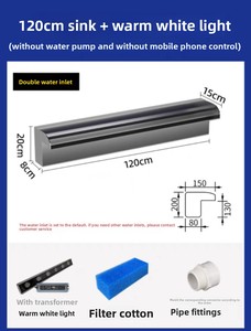 <span class=keywords><strong>Fontana</strong></span> a Cascata in Acciaio Inox con Illuminazione per Giardino e Cortile, Parete d'Acqua Artificiale - Product Image 6