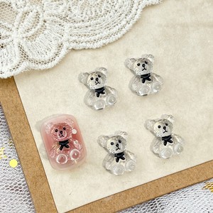 100 pièces nouveau dessin animé 3D ours arc clair <span class=keywords><strong>kaki</strong></span> Nail Art décoration résine accessoires <span class=keywords><strong>automne</strong></span> Style autocollants et décalcomanies - Product Image 5