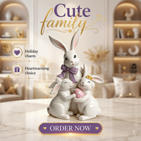 Image de Pâques Mère et Enfant, Étreinte Familiale Exquise et Chaleureuse, Peinture Artisanale Mignonne, Durable et Écologique