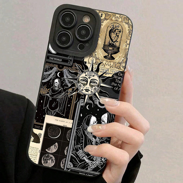 Factory Wholesale Sun Moon Skull Eye Pupil Printing TPU Shockproof Mobile Phone Cover Case for iPhone 11 12 13 14 15 16