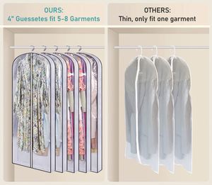 Housses de vêtements suspendues avec poche en PVC transparent à soufflet pour vêtements de nuit - Product Image 2