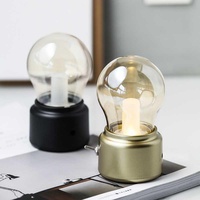 Lampe de bureau LED classique à soufflerie, lumière décorative rétro, veilleuse USB rechargeable, lampe de table LED décorative