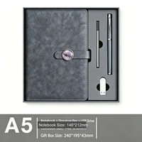 Coffret Cadeau Luxe pour Netbook, Coffret Cadeau d'Affaires, Coffret Cadeau Carnet d'Affaires A5, Coffret Cadeau en Cuir PU avec Impression en Relief, Coffret Cadeau Clé USB