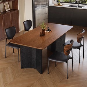 中世風長方形木製ダイニングテーブル イタリアンライトラグジュアリー 北欧スタイル 高級ホテルレストランダイニングルーム家具 - Product Image 1