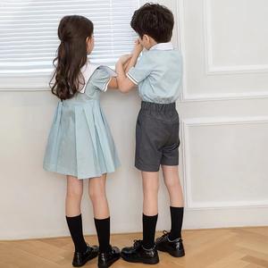 Ensemble d'uniformes scolaires d'été de style britannique pour élèves, en coton anti-boulochage, personnalisable, idéal pour les photos de remise de diplôme - Vente en gros - Product Image 3