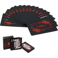 Cartes à jouer personnalisées étanches Support floral Cool Black PVC Flexible Classic Magic Poker