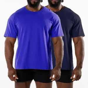 wholesale fitness men oversized gym t shirt95 cotton 5 spandex t shirts custom gym athletic heavy tshirt