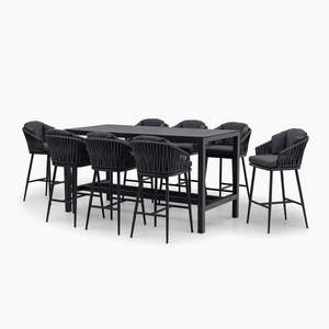 Waterproof Rope Woven Patio <strong>Bar</strong> <strong>Stools</strong> <strong>Garden</strong> <strong>Table</strong> <strong>and</strong> Chairs Hotel Furniture Outdoor Dining Set - Product Image 4