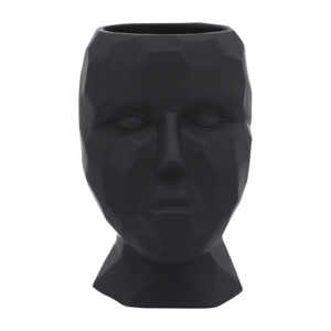 Vaso in porcellana geometrico dal design moderno a forma di viso per l'arredamento del soggiorno - Product Image 3