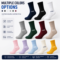 Chaussettes de sport unisexes en coton jacquard respirantes avec lettres, personnalisables avec logo, noires