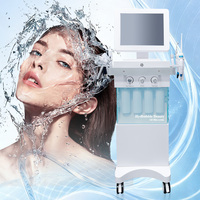 Appareil de soin du visage Hydrodermabrasion 14 en 1 avec étui blanc, jet d'oxygène H2O2, resserrement et blanchiment de la peau, nettoyage en profondeur